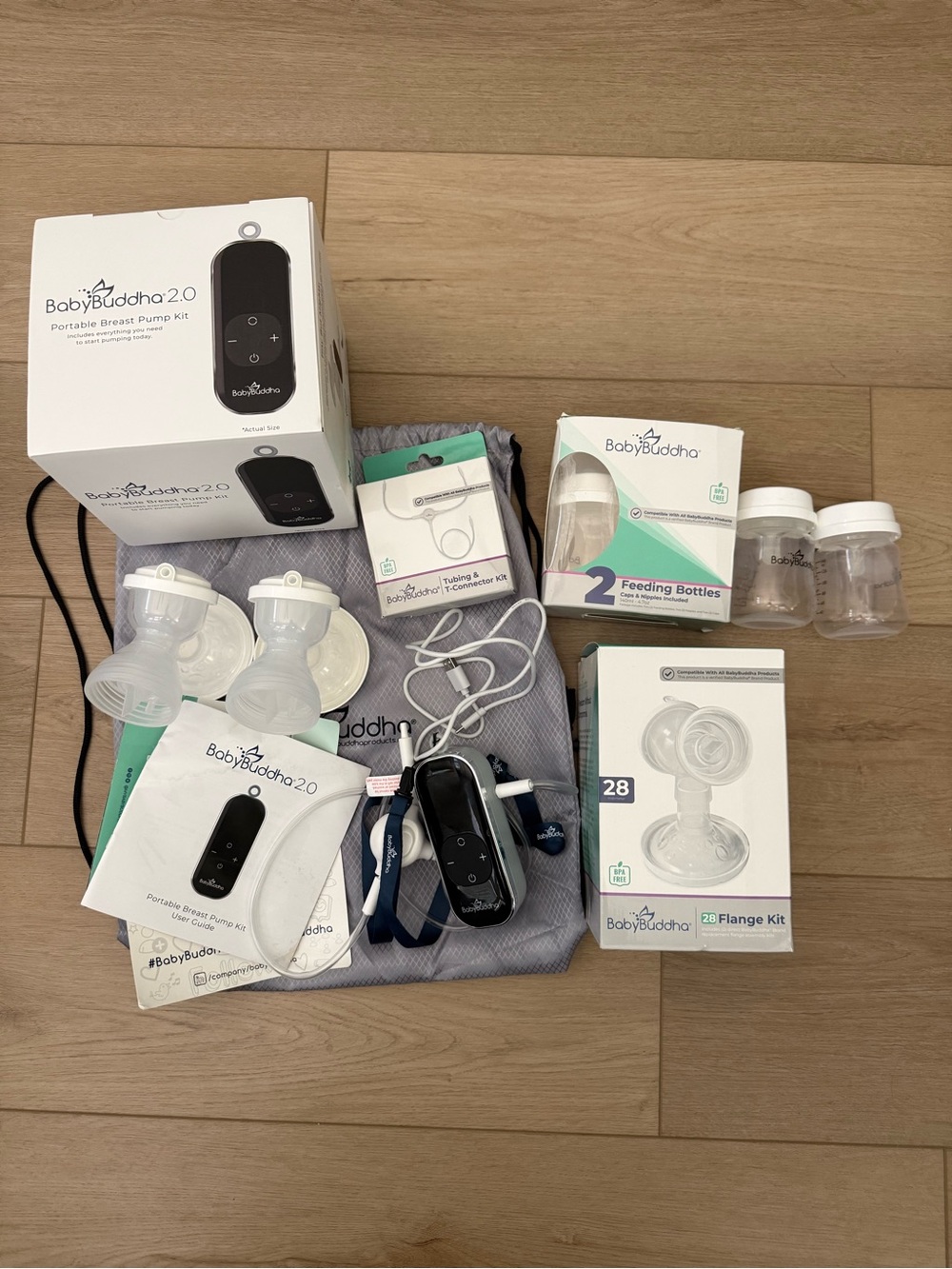 BabyBuddha 2.0 Portable Breast Pump Kit - Gray